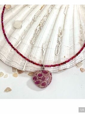 Heart Shape Madagascar Coral Fossil Necklace